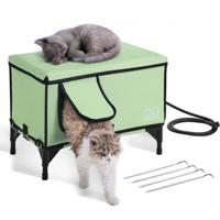 VEVOR Kattenhuis Cat Cave Hut Verwarmd 53x33x42cm Groen (M)