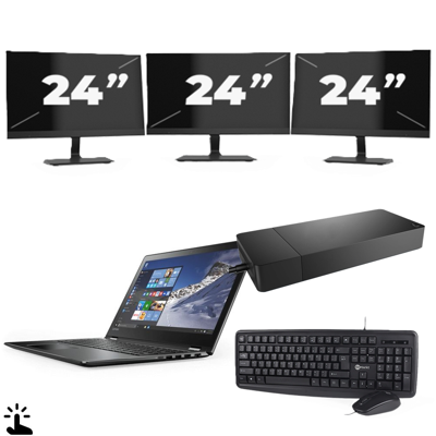 Microsoft Surface Laptop 4 - Intel Core i7-11e Generatie - 13 inch - Touch - 16GB RAM - 256GB SSD - Windows 11 Home + 3x 24 inch Monitor