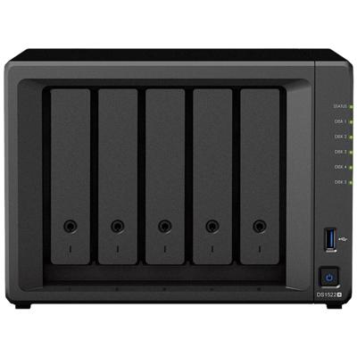Synology DiskStation DS1522+ NAS-serverbehuizing 0 GB 5 Bay 2x USB 3.2 Gen 1 hub (USB 3.0), RAID-geschikt, Externe voeding, Aan/uit-schakelaar, 2x M.2 slot,