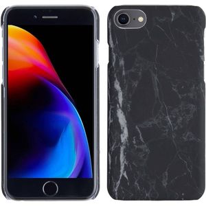 Basey Hoes Geschikt voor iPhone 7/8/SE 2020 Hoesje Marmer Case Marmeren Cover Hoes Hardcover - Zwart