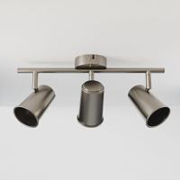 Riga - LED plafondlamp - 3 spots - Draaibaar en dimbaar - GU10 - Kantelbaar - Plafondspot - IP20 voor binnen - RVS