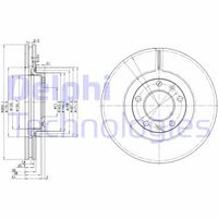Remschijf DELPHI, Remschijftype: Geventileerd: , u.a. für Peugeot