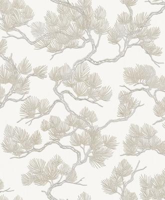Dutch Wallcoverings Wall Fabric/Bs1 Pine Tree White - Wit