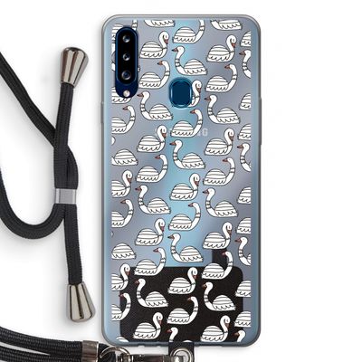 Zwanen: Samsung Galaxy A20s Transparant Hoesje met koord
