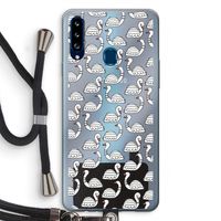 Zwanen: Samsung Galaxy A20s Transparant Hoesje met koord