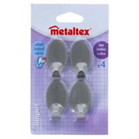 Metaltex ovalen plakhaken klein 4 stuks rvs Metaltex ovalen plakhaken klein 4 stuks rvs
