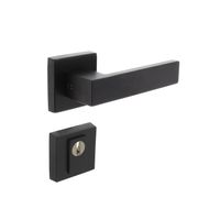 Intersteel Set buitendeurbeslag Amsterdam vierkant SKG3 zwart RVS met kerntrekbeveiliging