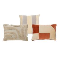 by fonQ Sierkussen Set van 3 - Wave - Stripe - Velvet