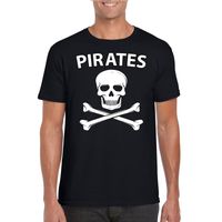 Piraten verkleed shirt zwart heren - thumbnail