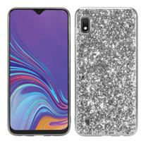 Glittery poeder schokbestendig TPU Case voor Galaxy A10 (zilver)