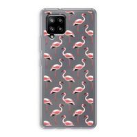 Flamingoprint groen: Samsung Galaxy A42 5G Transparant Hoesje
