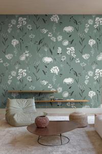 Behang Ray of Flower Rol Softgreen