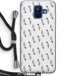 Pluimen: Samsung Galaxy A6 (2018) Transparant Hoesje met koord