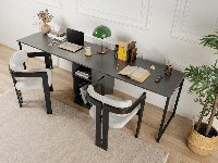 Bureau 2 personen TWINNA 240 cm antraciet/zwart