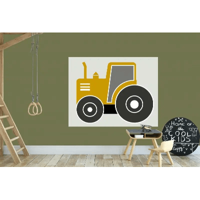 Designed4Kids behangpaneel tractor oker