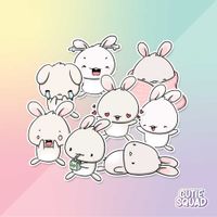 CutieSquad Stickerset - Kawaii Bunnies