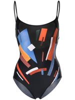 CHANEL Pre-Owned maillot de bain 1999 à imprimé géométrique - Noir - thumbnail