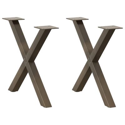 Salontafelpoten 2 st X-vormig 60x(42-43) cm staal naturel