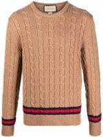 Gucci long-sleeve cable-knit jumper - Marron - thumbnail