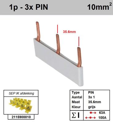SEP Verdeelkam 1f pin 3 mod 36mm grijs P01103G00