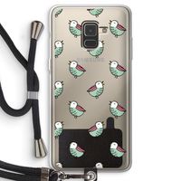 Vogeltjes: Samsung Galaxy A8 (2018) Transparant Hoesje met koord