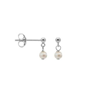 Karma Oorbellen Hanging Dot Pearl Zilver