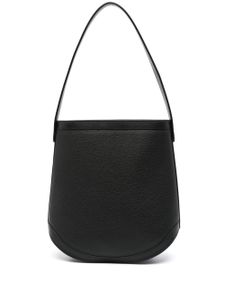 Savette sac porté épaule en cuir à logo embossé - Noir