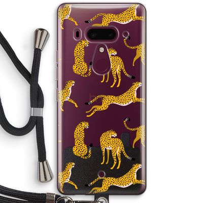 Luipaard: HTC U12+ Transparant Hoesje met koord