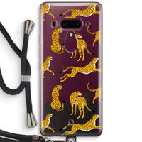 Luipaard: HTC U12+ Transparant Hoesje met koord