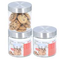 Alpina luxe voorraadpot - 3x - voorraadbus - 500 ml - 12 cm - glas - voedel bewaren