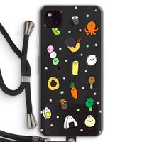 Happy bento friends: Pixel 4a 5G Transparant Hoesje met koord