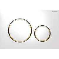 Geberit Sigma20 bedieningplaat, 2-toets spoeling frontbediening voor toilet 24.6x16.4cm wit goud wit 115882KK1