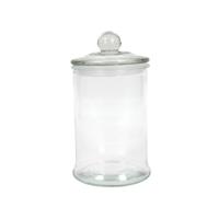 Voorraadpot glas met knop Ø10x18,5cm