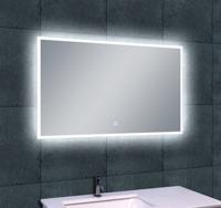 Badkamerspiegel Quatro | 100x60 cm | Rechthoekig | Directe en indirecte LED verlichting | Touch button | Met verwarming