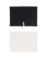 HEMA Kinderboxers Naadloos Rib - 2 Stuks Zwart/wit (zwart/wit)