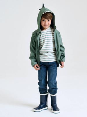 Rechte fleecebroek jongens denim look dark gross