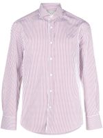Brunello Cucinelli chemise rayée en coton à manches longues - Blanc