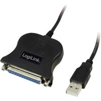 LogiLink USB 1.1 Aansluitkabel [1x USB 1.1 stekker A - 1x D-sub bus 25-polig] UA0054 1.50 m - thumbnail