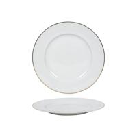 Bord wit/goud rand Ø20,5cm doos a 6