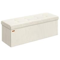 Opvouwbare voetenbank met opbergruimte, Crème wit / 110B cm
