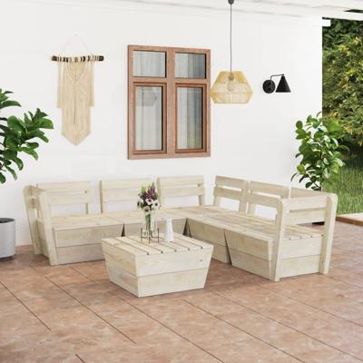 6-delige Loungeset pallet geïmpregneerd vurenhout