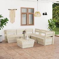 6-delige Loungeset pallet geïmpregneerd vurenhout