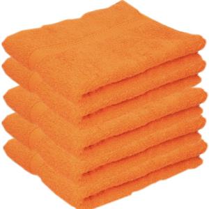 Towelcity Luxe badhanddoek - 5x - oranje - 50 x 90 cm - 550 grams - Badkamer textiel - Katoen