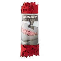 Tafelloper/tablerunner rood met sterren 24 x 140 cm Tafelloper/tablerunner rood met sterren 24 x 140 cm