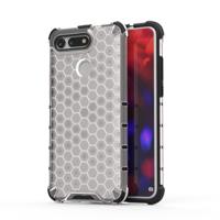 Schokbestendige honingraat PC + TPU Case voor Huawei Honor V20 (transparant)