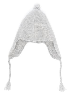 Bonpoint bonnet en cachemire à pompons - Gris