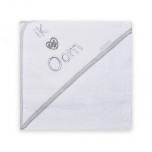 Funnies Badcape hartje oom junior 80 x 80 cm katoen wit