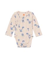 HEMA Newborn meegroei overslagromper LENZING™ ECOVERO™ rib eendjes ecru (ecru)