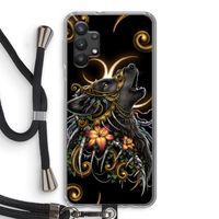 Huilende Wolf: Samsung Galaxy A32 5G Transparant Hoesje met koord Huilende Wolf: Samsung Galaxy A32 5G Transparant Hoesje met koord