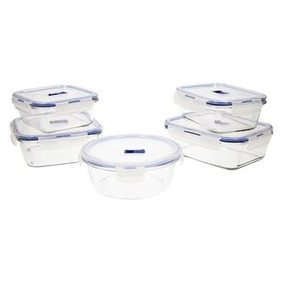Set Lunchboxen Luminarc Pure Box Active (5 pcs) Tweekleurig Glas 43 x 32 x 18 cm (5 Stuks)
